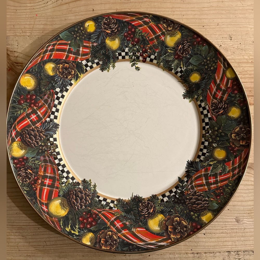 Mackenzie Childs Evergreen Enamel plate